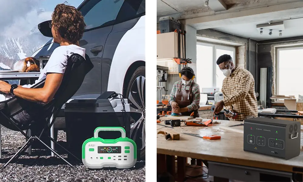 Portable power stations made of different materials
