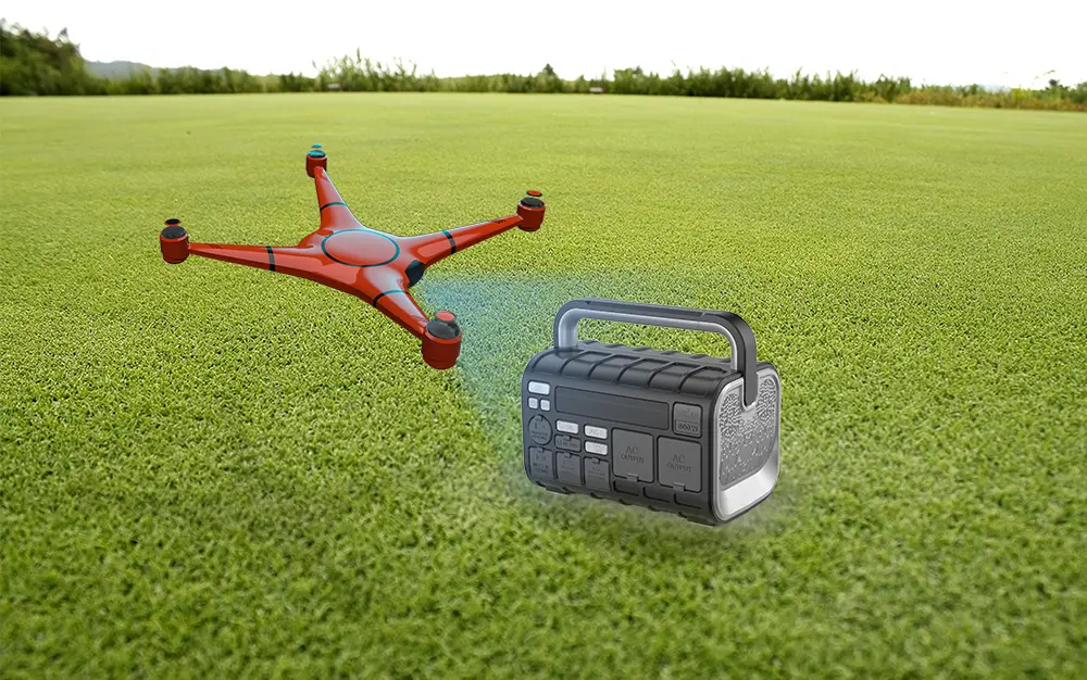 Drones charging outdoors