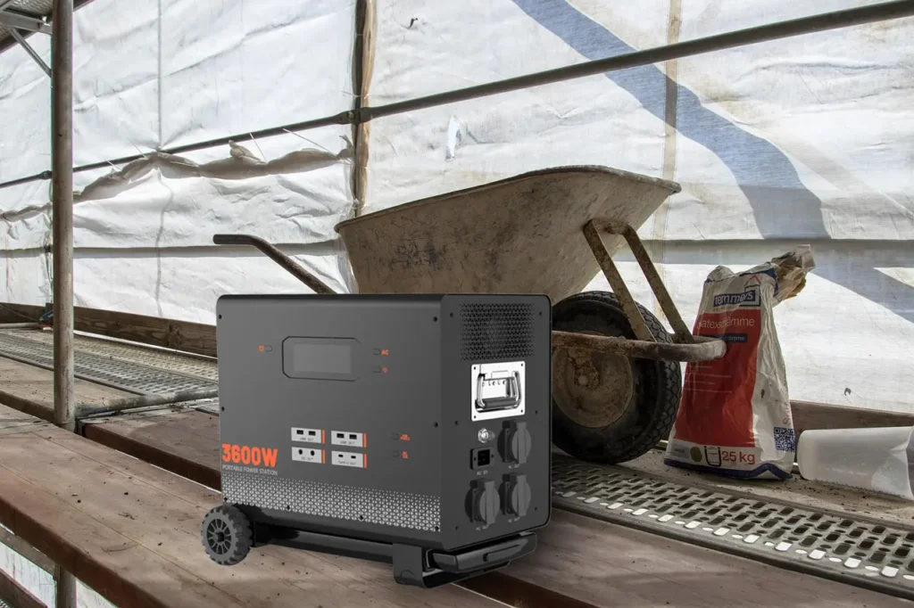 Portable power supply for construction sites