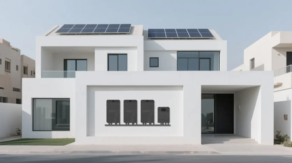 Sistem Baterei Solar sing Disambungake Grid Hibrid