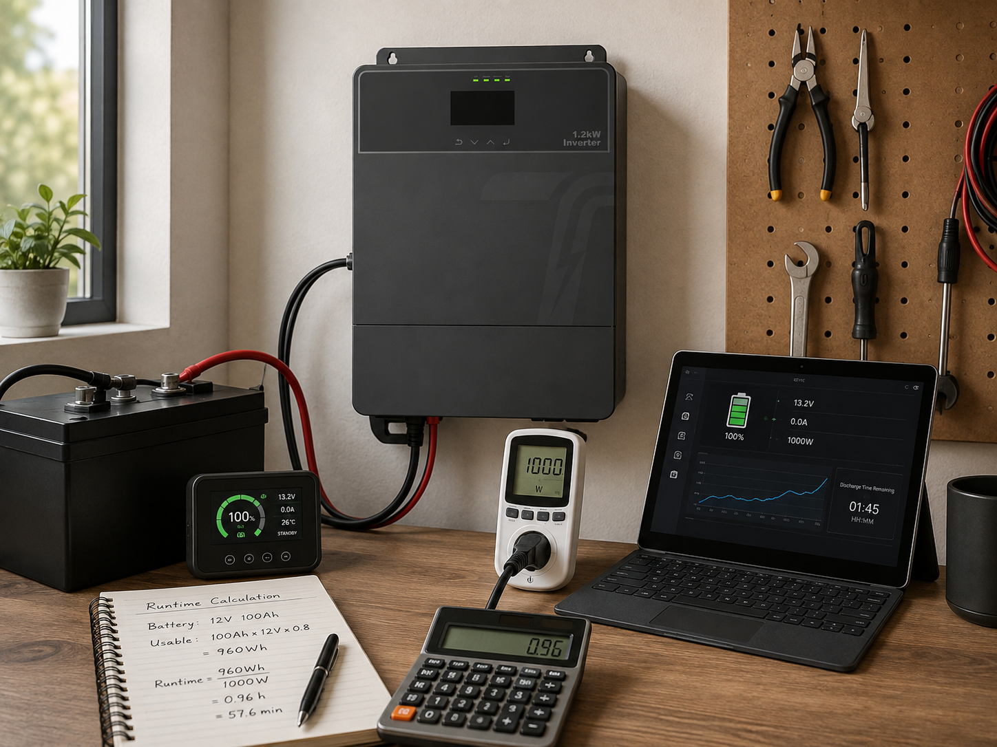 Autonomie de la batterie pour un onduleur de 1000 watts