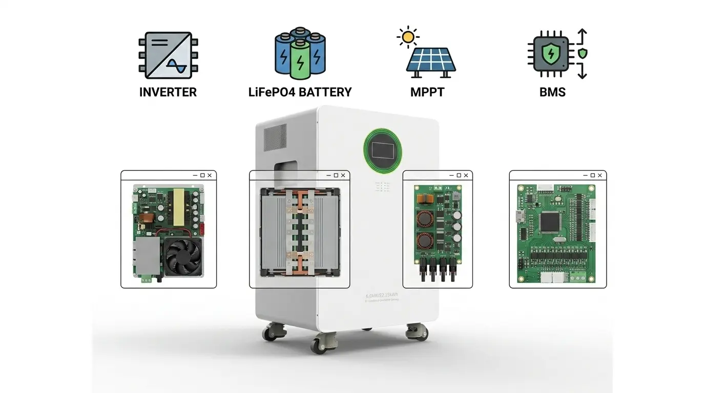 Smart Backup Power Inverters with LiFePO4 BMS